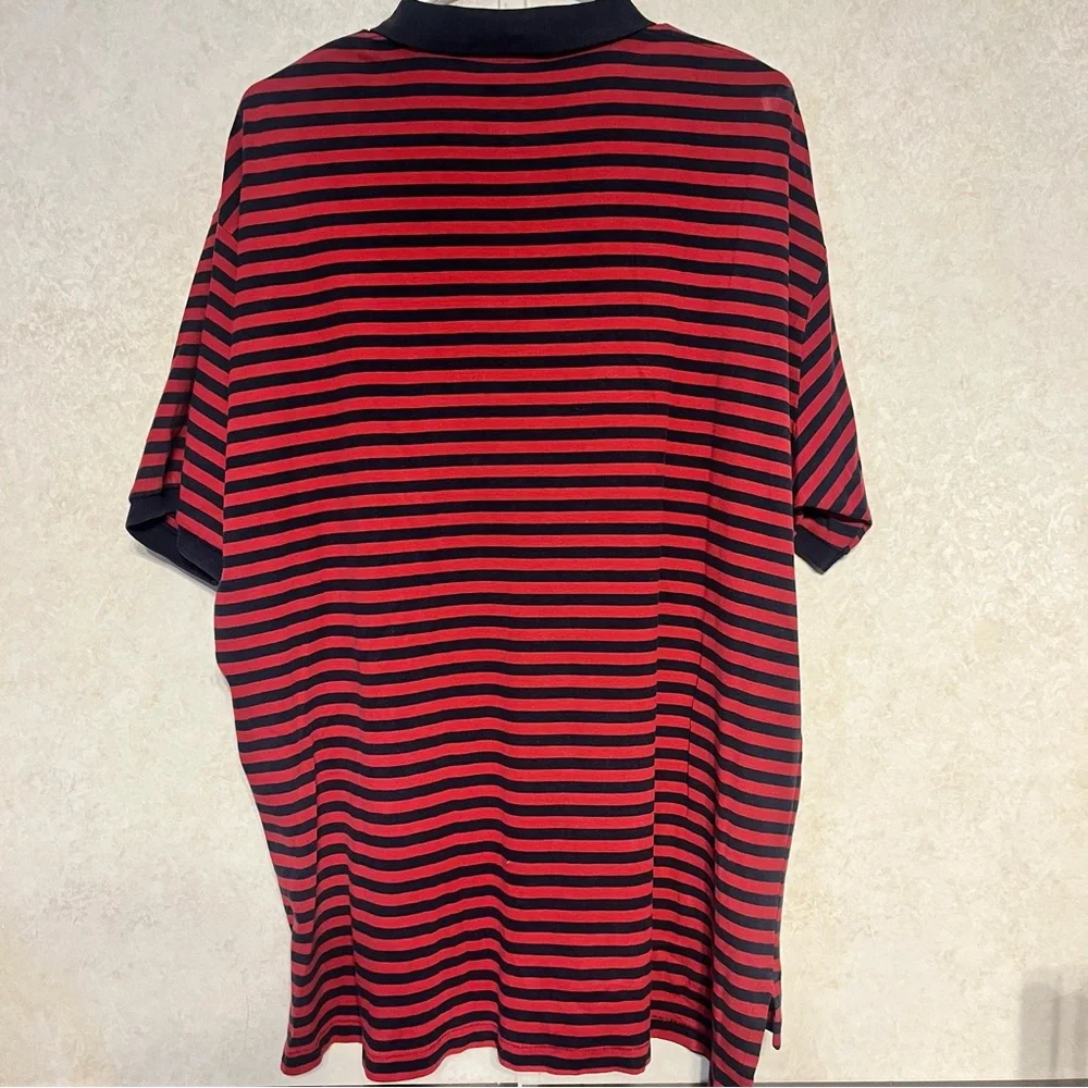 Red and Black‎ Striped Polo Shirt